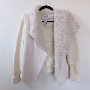 AMERICAN RAG Cream Faux Fur Cardigan